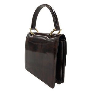 Celine Flap handle top Black Gancini handbag Double